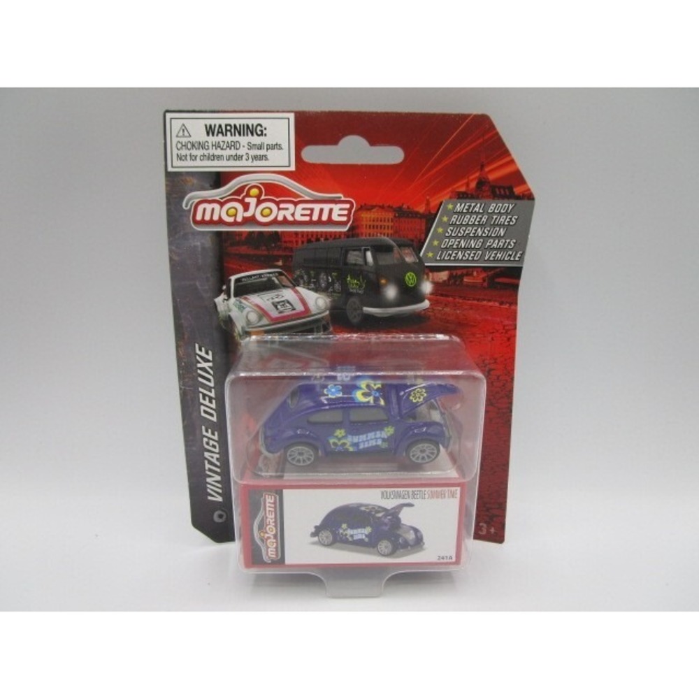 Majorette Vintage Deluxe Cars Volkswagen VW Beetle Summertime Purple Diecast Car